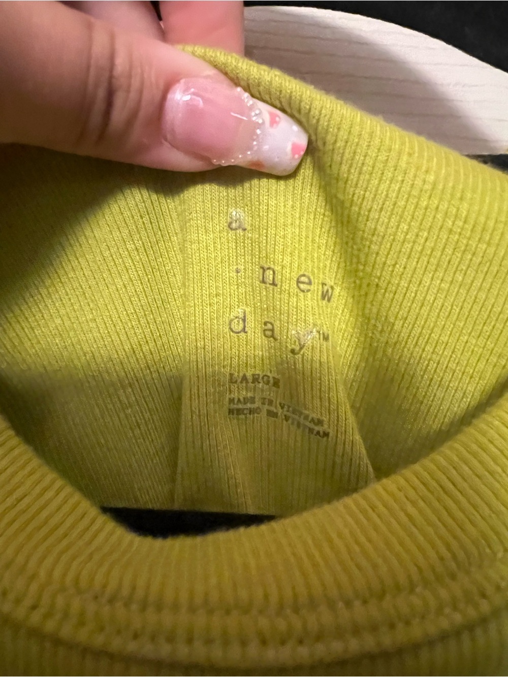 a new day Lime Green Ribbed Tank Top with a Starfish embroidered - Picture 3 of 3